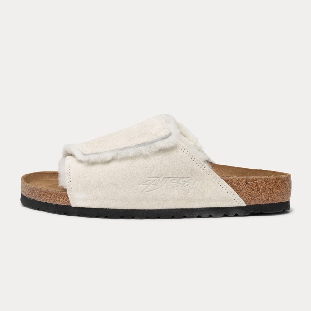 STÜSSY & BIRKENSTOCK SOLANA SHEARLING SLIDE - Picture 2 of 6